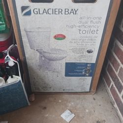 GLACIER BAY all-in-one dual flush high efficiency toilet