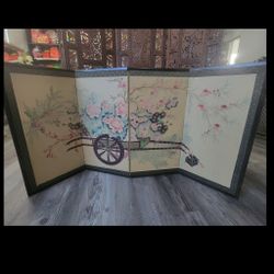 Chinese 4 Panel Fireplace Screen 48"×24"
