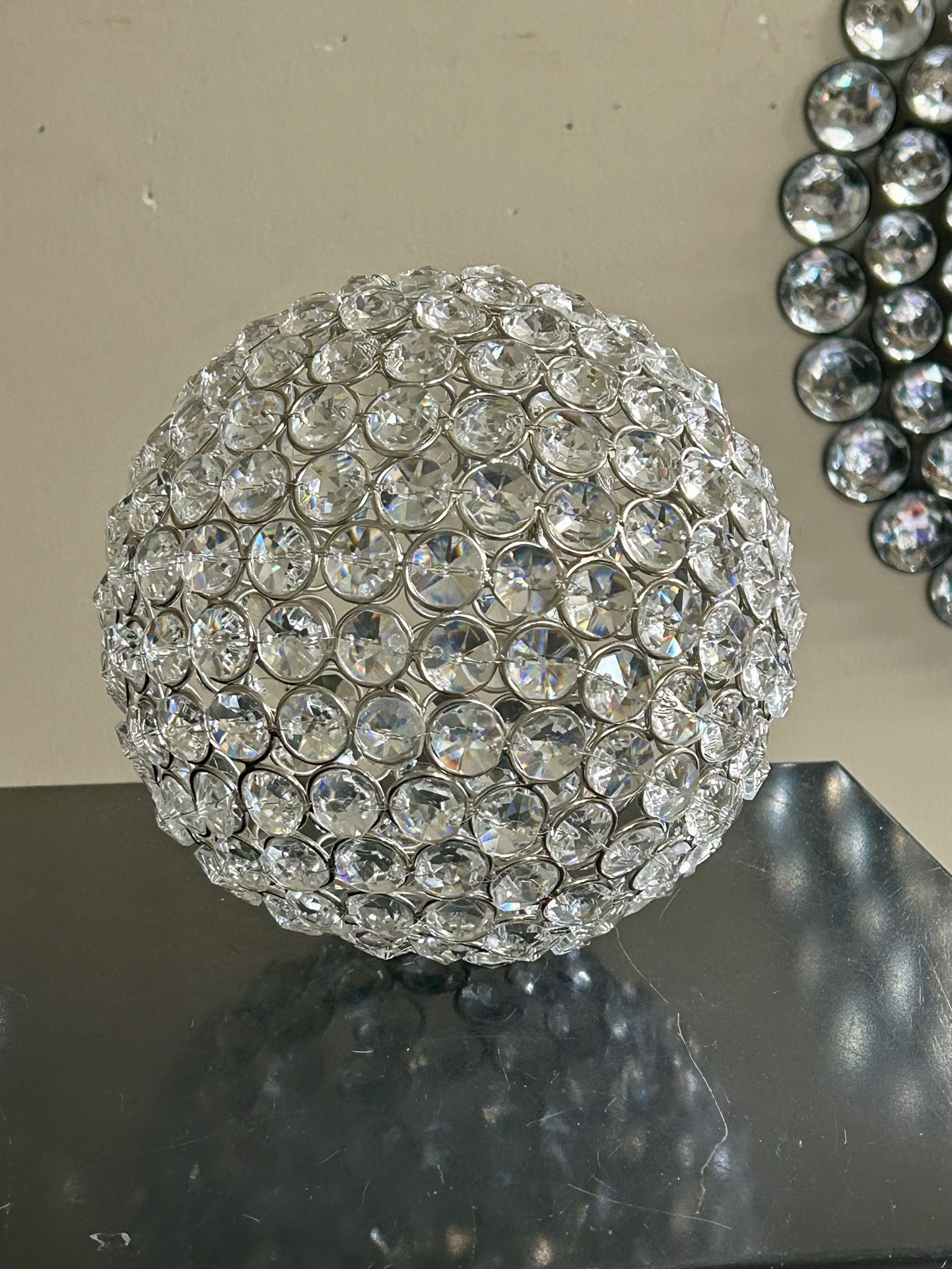 Large Crystal Decorative Ball/Orb 6” NEW