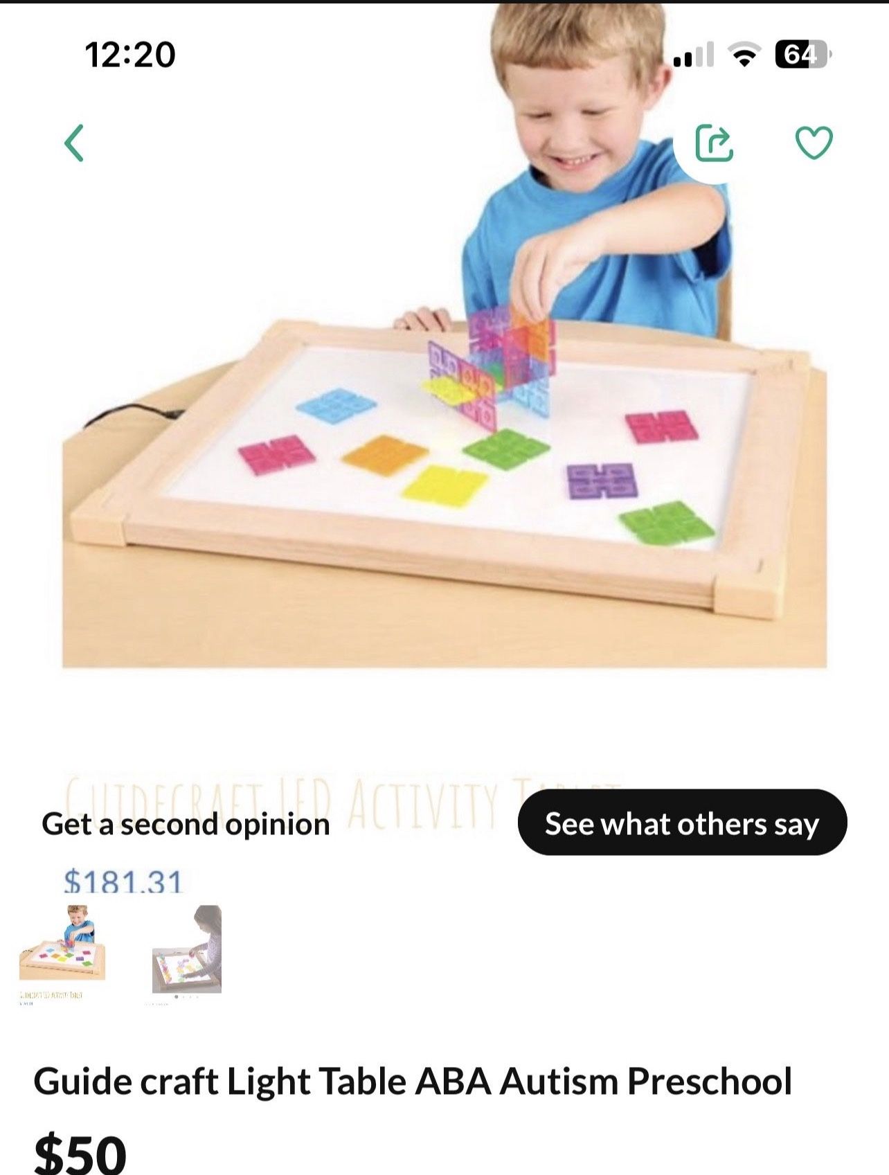 Guide craft Light Pad/table Top For ABA AUTISM PRESCHOOL 