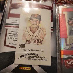 Boston Red Sox Justin Masterson 2008 Topps Allen & Ginters Mini Rookie Baseball Card 