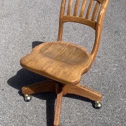 BL Marble Golden Oak Desk Chair- 1930's - 1940's-