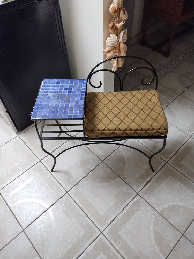 Telephone Gossip Bench. Length, 28" 12 1/2 Wide,  Height 27"