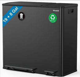 BRAND NEW Dual Trash Can & Recycle Can -19gal & 8gal