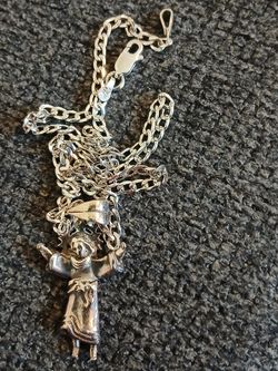 925 Sterling Silver Divine Child Pendant Necklac