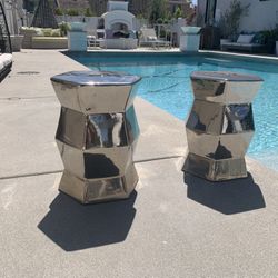 Pair Of Modern Indoor/outdoor Garden Stools