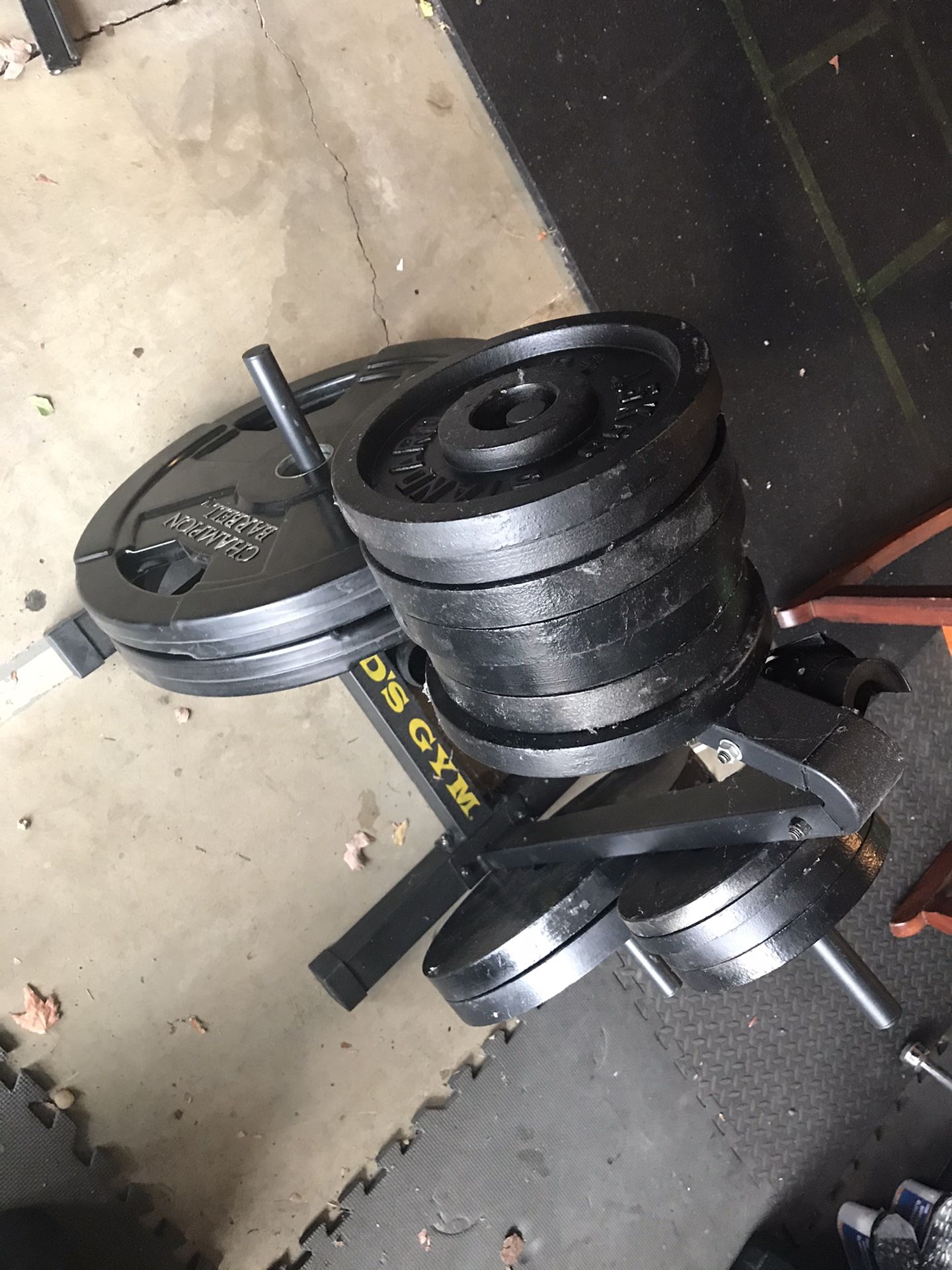 Olympic Weight Plates and Stand