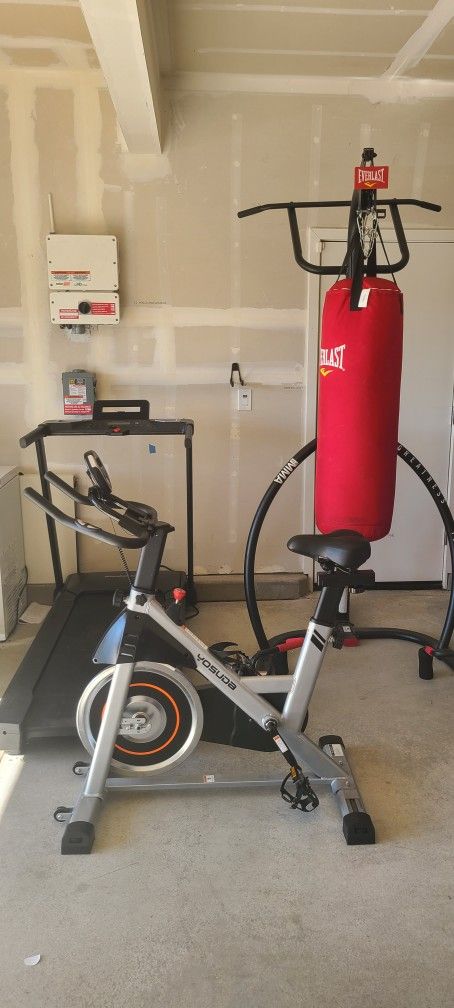 URGENT Moving Sale: Home Gym Bundle - NordicTrack Treadmill, Stationary Bike, Punching Bag with Stand - $450 OBO – MUST GO TODAY!

