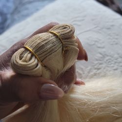 Blonde human hair
