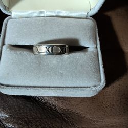 Tiffany & Co. Sterling atlas Roman Numerals Narrow Ring S 7 