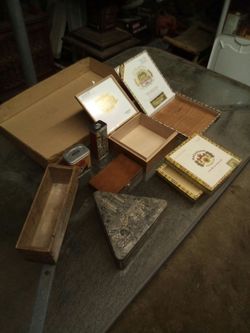 Antique Tins and cigar box collection