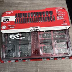 SHOCKWAVE Impact-Duty 1/2 in. Drive Metric and SAE Deep Well Impact PACKOUT Socket Set (31-Piece)