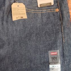 New Levi's 501 Pants 2 Pairs Blue And Black Size 38x30 Both For 60 Dollars