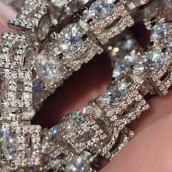 Brand New Fully Iced Out 3D 5mm Moissanite Tennis Chain 22-inch 