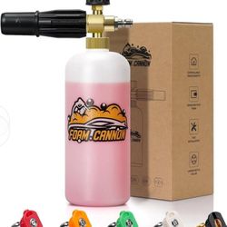 1L Bottle Snow Foam Cannon with 5 Pressure Washer Nozzle Tips

