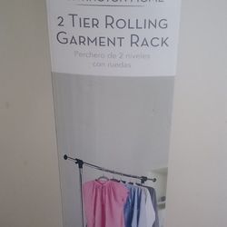 2 Tier Rolling Garment Rack New In Box