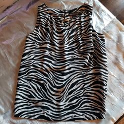 DANA BUCHMAN TIGER STRIPE PRINT SLEEVELESS TOP SMALL