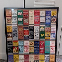 Vintage framed 20"x16" Advertising matchbook display