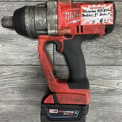 Milwaukee M18 18V Fuel Brushless 1” Impact Wrench W/ 5.0 Battery 