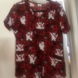 Nurse Christmas Scrub Top