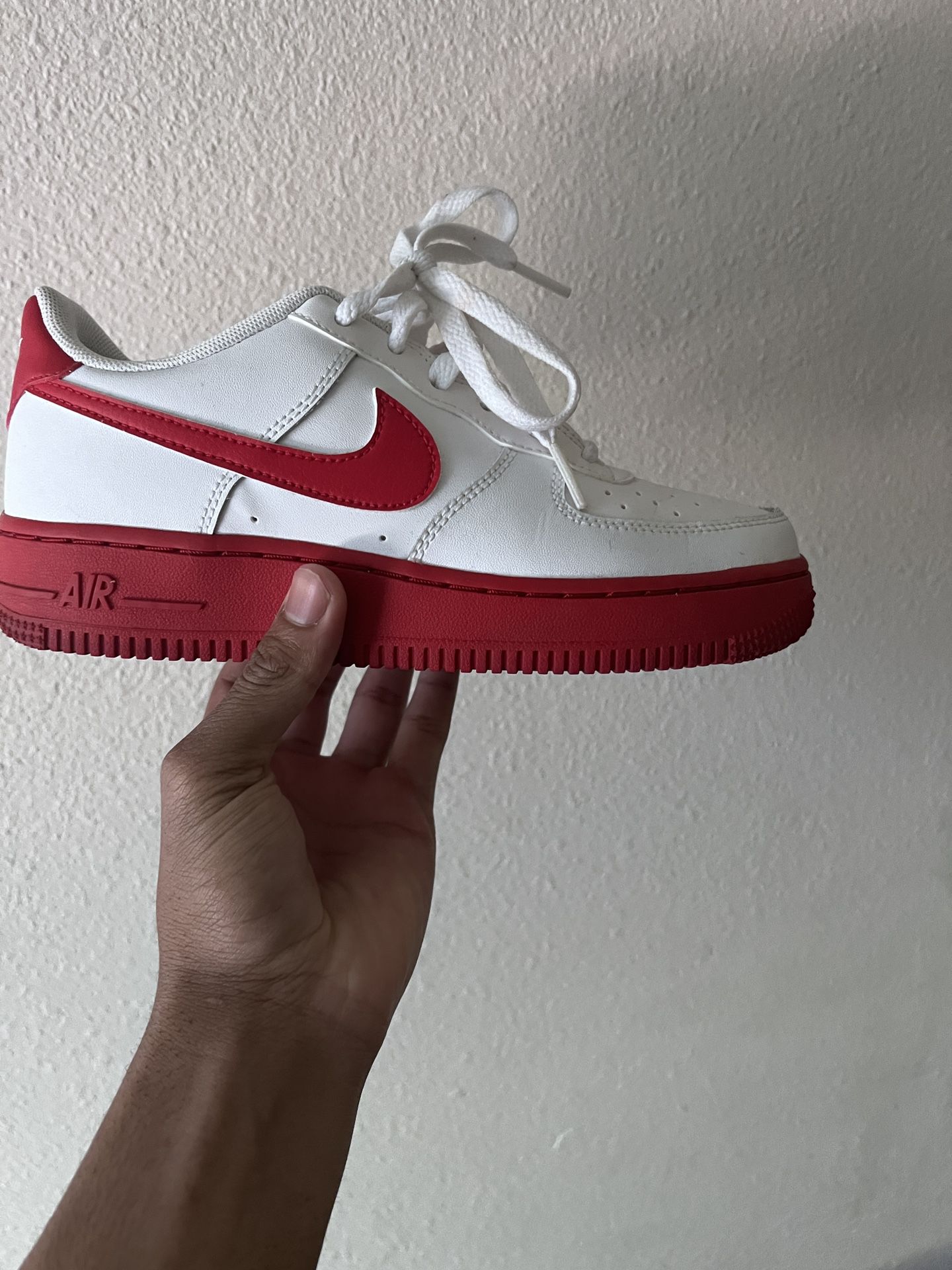 nike air force 1 low white red 4.5 youth