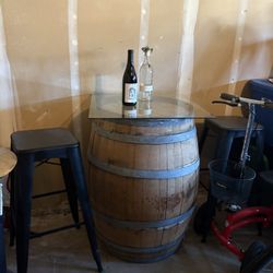 Wine Barrel Bistro Table