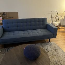 Blue futon