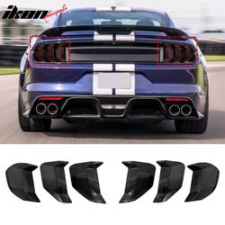 Fits 2018-2023 Ford Mustang Smoke Black Rear Tail Lamp Cover Guard Trims PC 6PCS Set