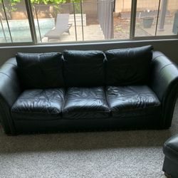 Leather Couch, Chair and Ottoman