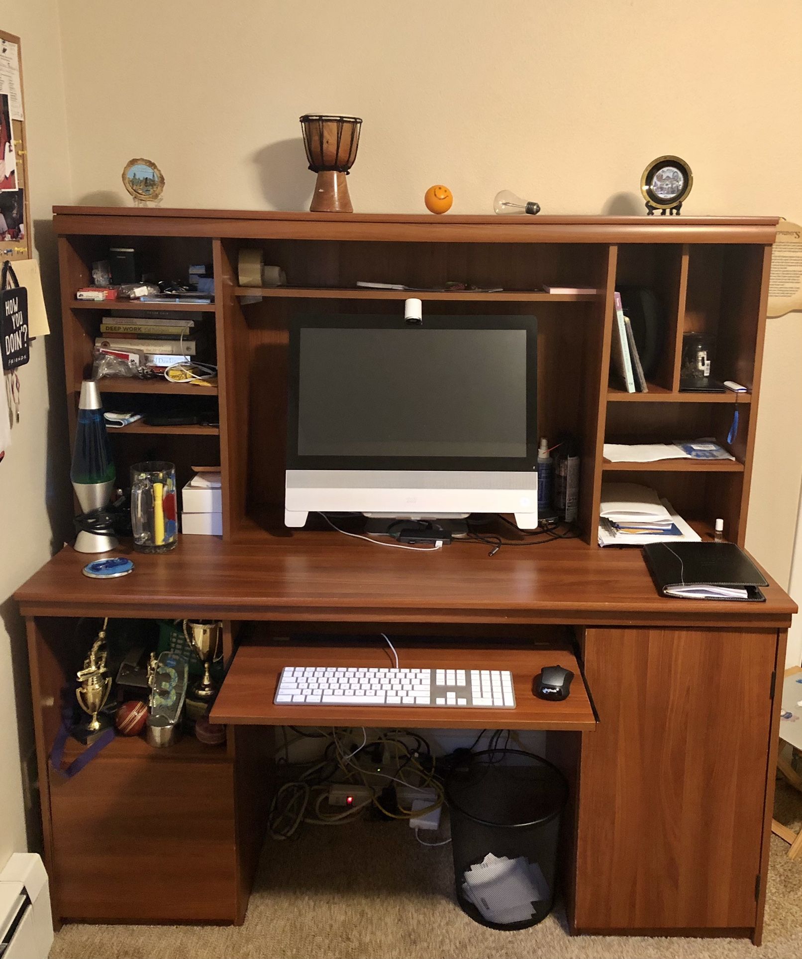 Office Desk With Hutch and File/Printer Cabinet - Great Condition!