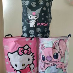 Lilo & Stitch / Hello Kitty / Kuromi Collapsible Canvas Laundry Basket Plush Stuffed Animal Storage