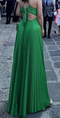 Emerald Pleaded Flowy  Dress