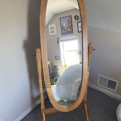 Standing Wood Mirror