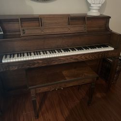 Vintage Story and Clark Spinet Piano With Bench