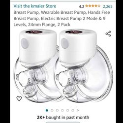  Visit the kmaier Store Breast Pump, Wearable Breast Pump, Hands Free Breast Pump, Electric Breast Pump 2 Mode & 9 Levels, 24mm Flange, 2 Pack