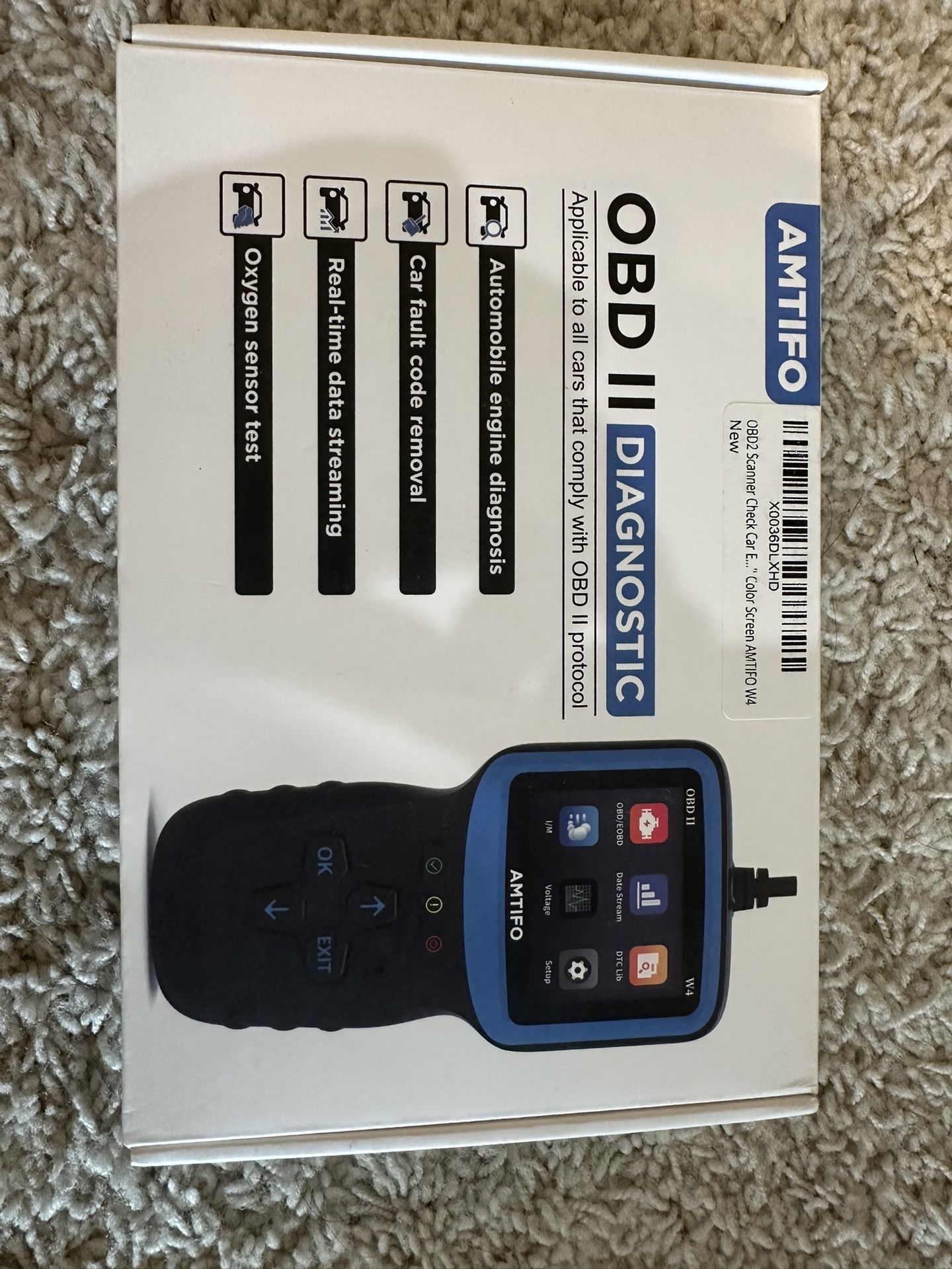 OBD2 Scanner Diagnostic Tool - Color Display, Real-Time Data, 3-Color Signal Light, Reads & Clears Codes, Car Voltage & Coolant Level Monitoring, for