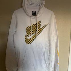 Nike Men’s Fleece Pullover Hoodie. Size - Medium. White/Yellow/Black.
