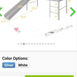 Used White Twin Loft Bed With Slide 