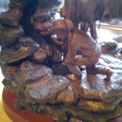 Vintage Cowboy And Horse Water Fountain Sculpture Statue