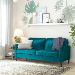 Deep Turquoise velvet couch