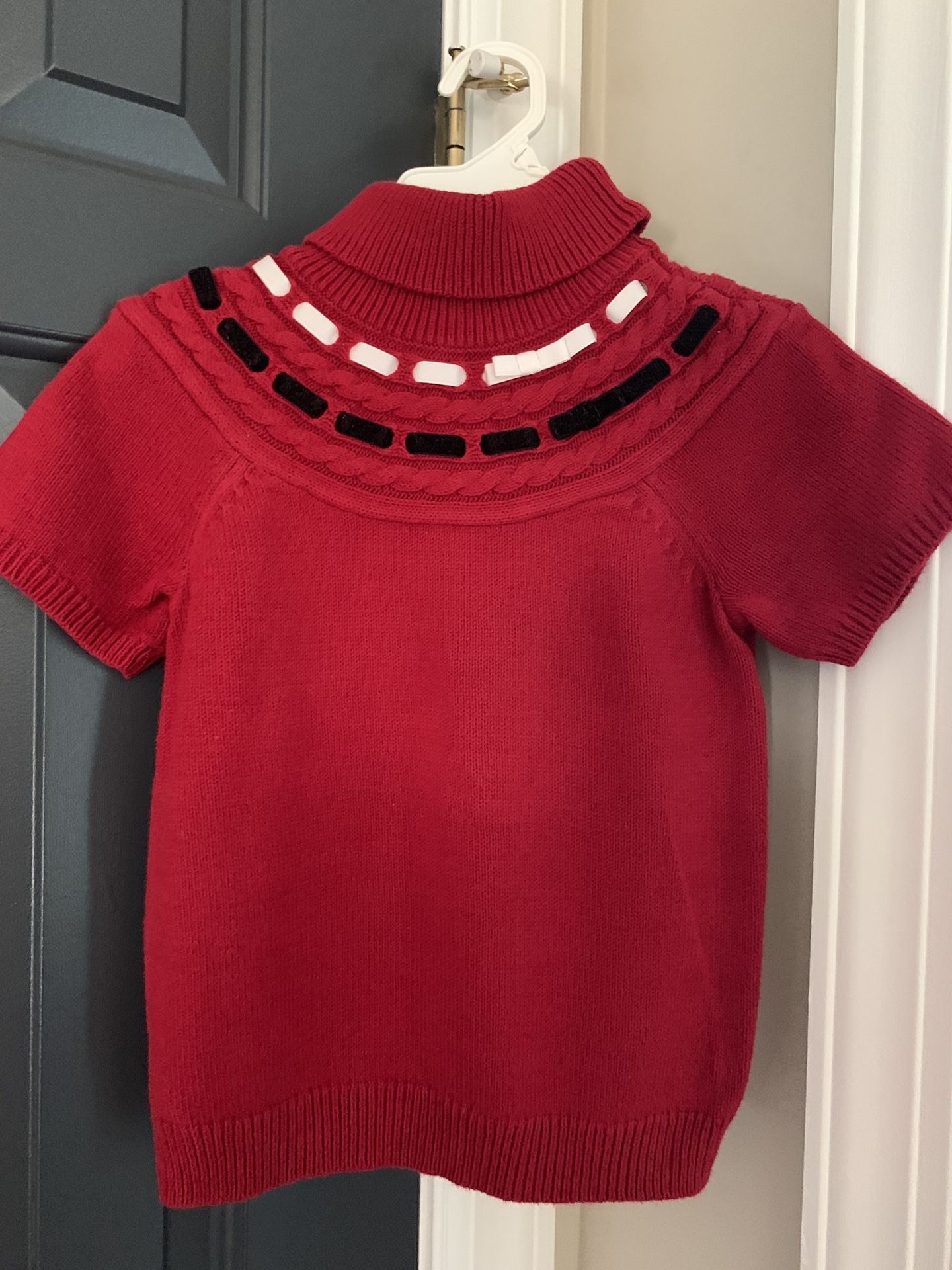 Girl size 7/8 red ribbon sweater