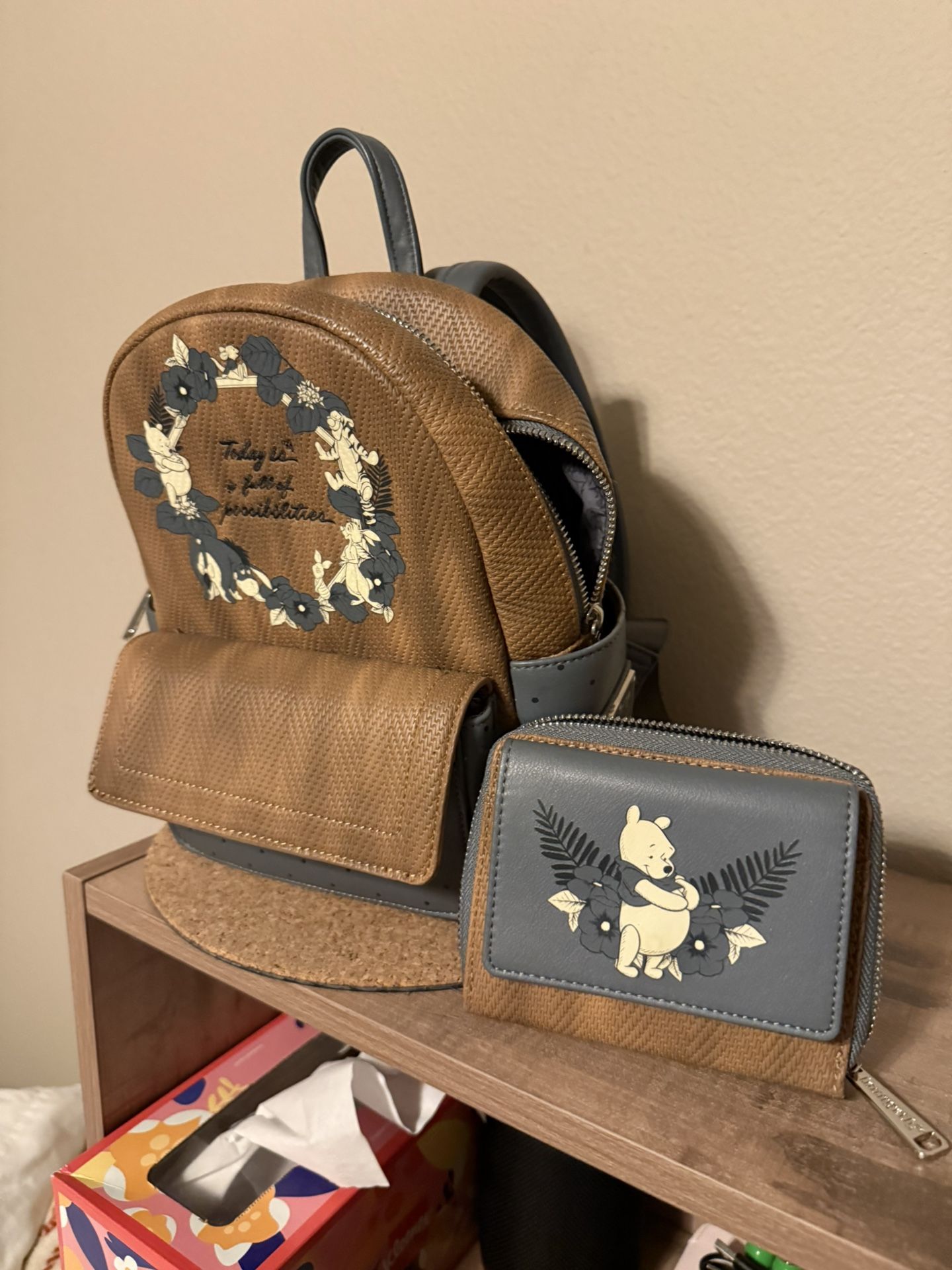 Winnie The Pooh Loungfly Backpack With Matching Wallet