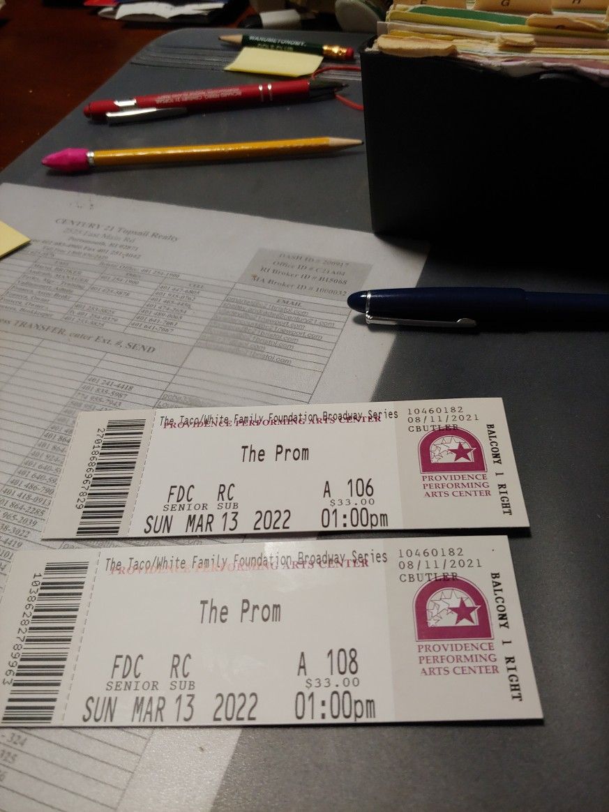 PPAC, THE PROM, March 13, 1PM Two Tickets