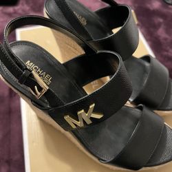 Michael Kors, Black, High Wedge, Size 8.5, 
