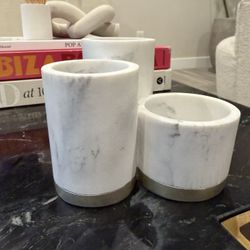 BRAND NEW Carrera Marble Desk Accessory/ Pen Holder/ Vanity Makeup Brush Holder