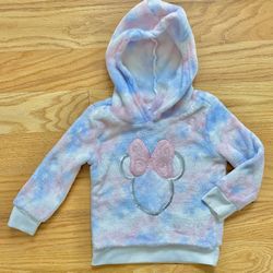 Toddler Girls Disney Minnie Mouse Sequined Fleece Hooded Sweatshirt - 24 Mos