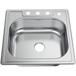 Glacier Bay 25 in. Drop in Single Bowl 20-Gauge Stainless Steel Kitchen Sink