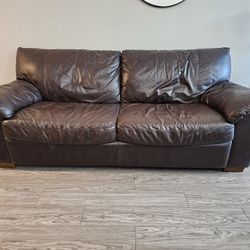 Genuine Leather, Brown Sofa Couch From IKEA