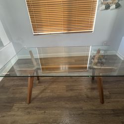 Crate and Barrel Glass Table