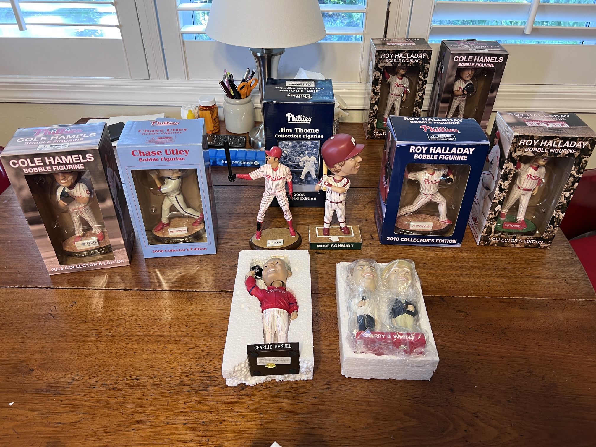 Phillies Bobbleheads $15 each, 1 Chase Utley no box